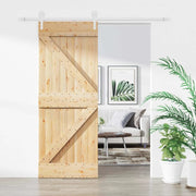 Porta scorrevole Naturale e Bianco 80 x 210 cm 3445135