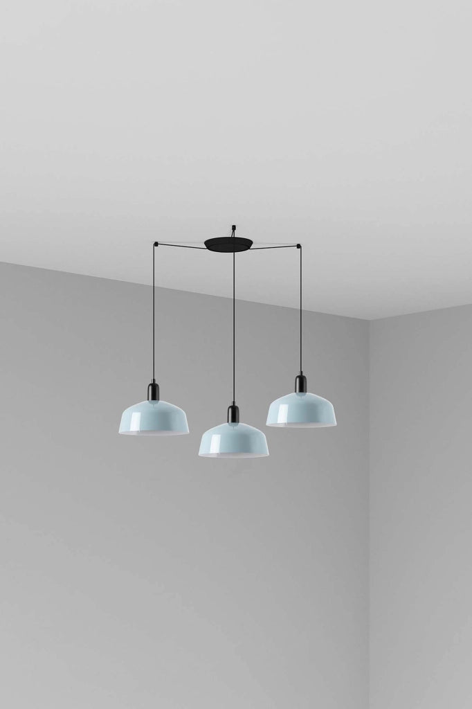 TATAWIN M metallo 3L Lampada a sospensione blu grigiastro