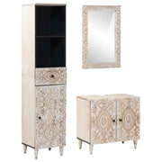 Set di mobili per il bagno 3 pcs Bianco Legno di mango massello 3310115