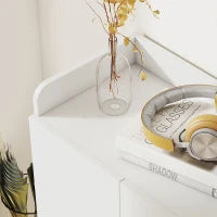 Armadio Scarpiera Bianca Salvaspazio e Moderna in Legno per 12 Paia di Scarpe, 4 Ripiani Aperti, 83 x 30 x 90cm, Bianca