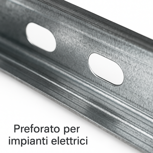Montante c standard lungo 1 m profilo preforato sp 0,6 mm fissaggio cartongesso *** pezzi 2, misure 47 x 99 x 50 mm, ...