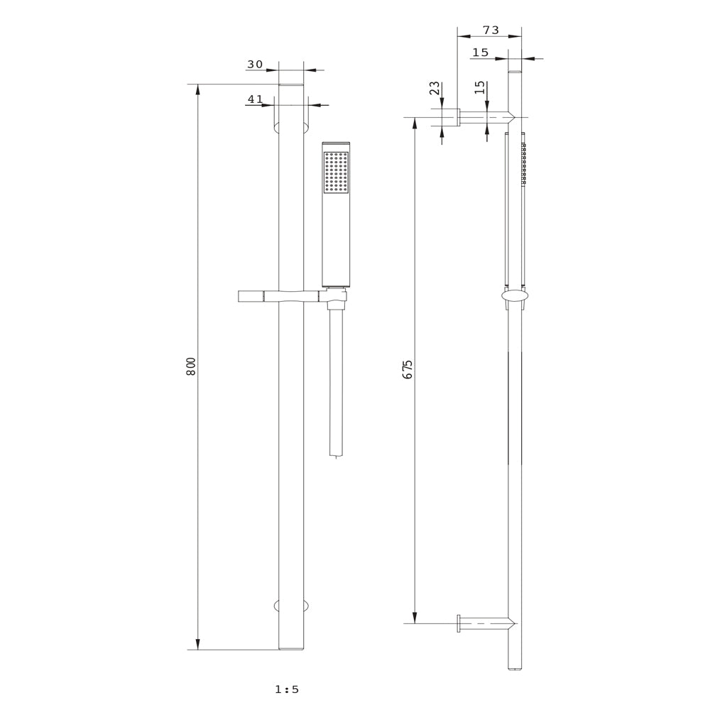 Asta saliscendi doccia 004 ottone cromato ovale doccetta relax p7,3xh80