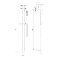 Asta saliscendi doccia 004 ottone cromato ovale doccetta relax p7,3xh80