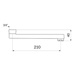 Canna dritta in ottone cromato per miscelatore a muro modello milano *** confezione 1