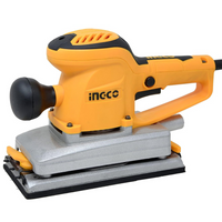 Levigatrice orbitale a filo base alluminio 350w + 5 fogli abrasivi + set spazzole