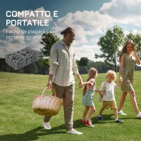 Tappeto Moderno per Esterni Nero e Grigio in PP con Design Reversibile e Pieghevole, 182x274 cm