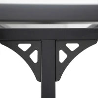 Pergola Addossata da Giardino 4.4x3m Regolabile in Policarbonato e Alluminio, Grigio