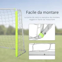 Porta da Calcio da Esterno in Metallo con Bersaglio e Pali in Tessuto Oxford, 186x62x123 cm, Gialla