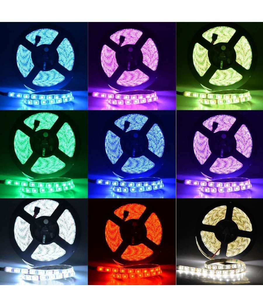 5m Impermeabile 300 X 5050 Smd 12v Dc Flessibile Striscia Luminosa A Led Rgb         