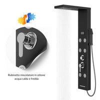 Colonna doccia york acciaio 4 funzioni display controllo temperatura 2 finiture *** finitura- nero, confezione 1