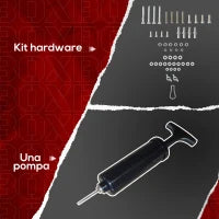 Punching Ball a Muro con Speed Bag Girevole a 360° e Regolabile su 7 Altezze, Nero e Rosso