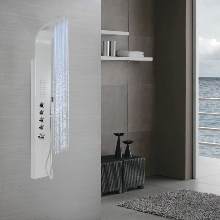 Colonna doccia termostatica siria 4 funzioni getto a cascata bocchette lombari *** finitura- cromo lucido, confezione 1