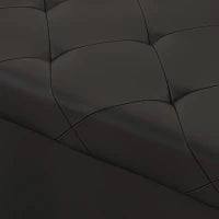 Panca Contenitore Pieghevole da 84L, Coperchio Imbottito e Rivestimento Finta Pelle, 76x38x38cm, Nero