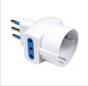 Adattatore triplo attacco piccolo bianco schuko 10 ampere ecova