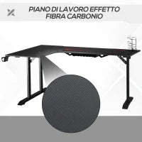 Scrivania Angolare per Gaming e Ufficio con Gancio per Cuffie e Porta Tazza, 168x109x78cm, Nero
