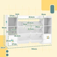 Mobile per bambini con 8 casse rimovibili, 140 x 30 x 90 cm, Bianco