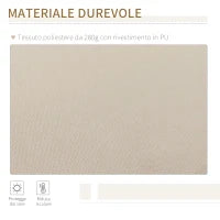 Tenda da Sole 4x2.5 m Avvolgibile a Manovella con Copertura Impermeabile, in Metallo e Alluminio, Beige
