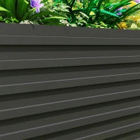 Fioriera Rialzata Zincata Rettangolare per Esterno con Fondo Aperto, 240 x 120 x 60cm, Grigio