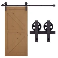 Kit Porta Scorrevole 100kg max in Acciaio con Binario, Ganci, Fermi, Viti e Bulloni, 183x4x0.6 cm