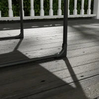 Poltrona da Giardino con Cuscino Imbottito, in Acciaio e Poliestere, 62x110x88 cm, Grigia e Nera