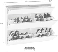 Scarpiera 3 ante L 120 x H 108 x P 26.5 cm 24 paia, colore bianco