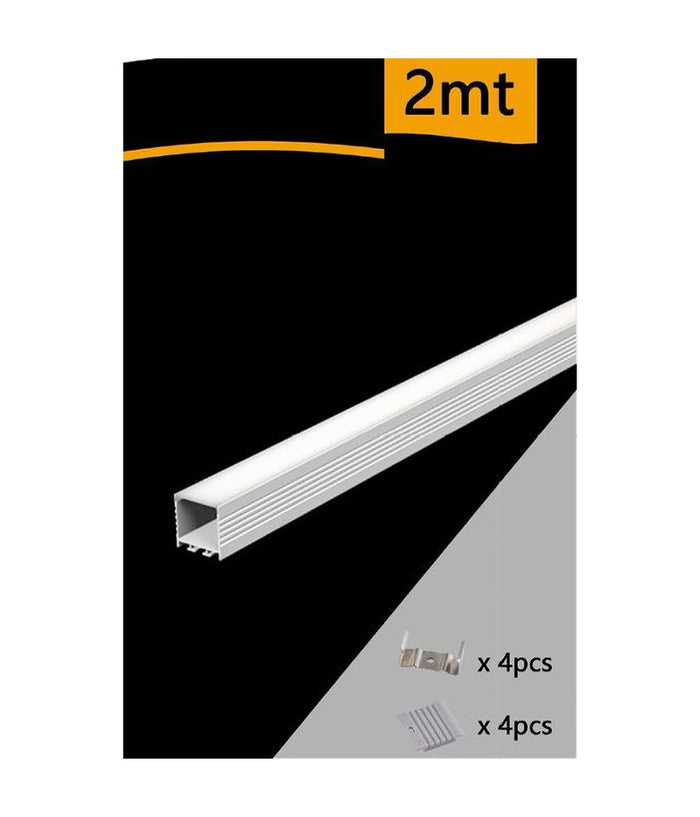 5pz Profilo In Alluminio 2 Mt Lineare Sospeso Sezionabile Per Striscia Led Al-28         