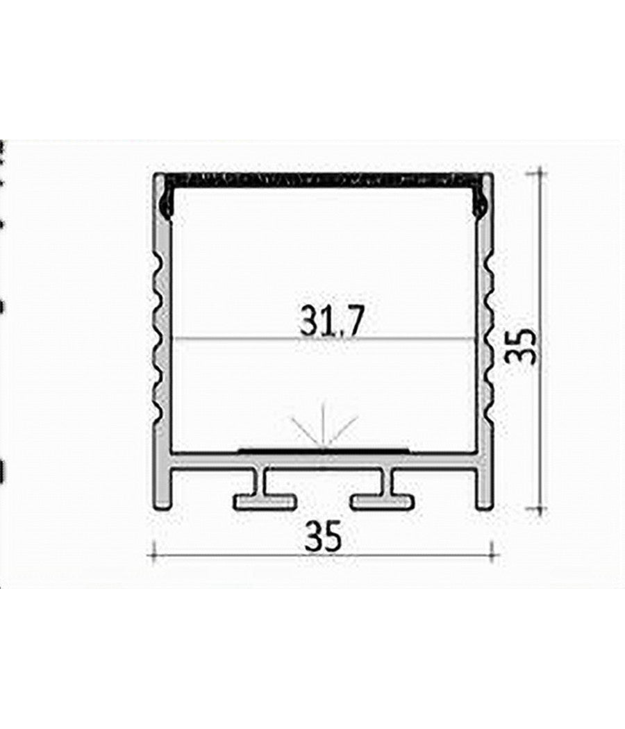5pz Profilo In Alluminio 2 Mt Lineare Sospeso Sezionabile Per Striscia Led Al-28         