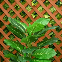 Pianta Verde Artificiale da 95 cm e 33 Foglie con Vaso Nero Ø15x13 cm, in PEVA, PE e Cemento