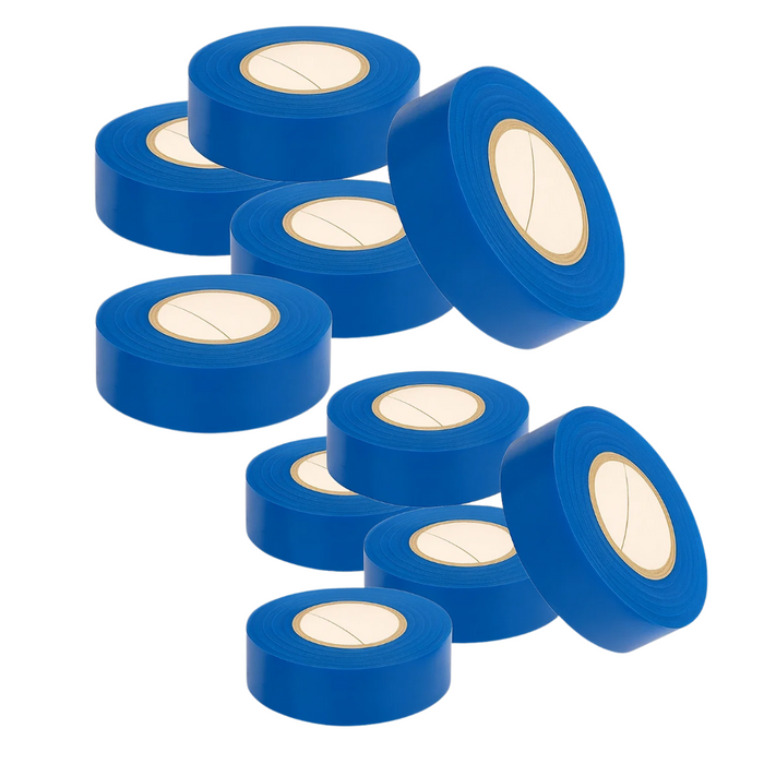 Kit nastro isolante in pvc autoestinguente multicolore per impianti sicuri *** colore blu, dimensioni 19 mm x 25 mt x...