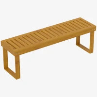 Panchina da Giardino in Legno di Pino da 2 Posti, Seduta a Doghe, 132 x 34 x 43 cm, Legno Naturale