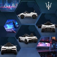 Macchina per Bambini Maserati MC20, Guida Manuale, Telecomando e Fari LED, Età 3-6 Anni, Bianco