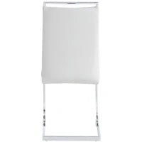 Set di 2 Sedie moderne per sala da pranzo, con schienale alto, in PU e tessuto, per Cucina e ufficio, Bianco