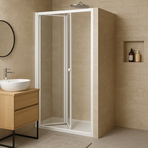 Porta doccia a soffietto book cristallo temprato profilo bianco bianco *** misure 76-80xh190cm trasparente, confezione 1
