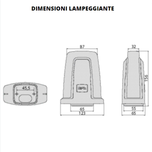 Bft lampeggiante radius led ac a ro motori alimentati 230 volt
