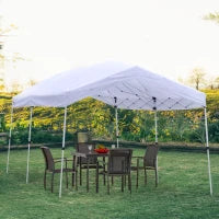 Gazebo Pieghevole 6x3m, Richiudibile e Pop up da Giardino in Acciaio e Tessuto Bianco, per Eventi o Campeggio con Borsa da Viaggio