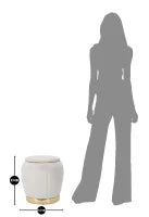 Puff/Contenitore Paris Crema/Gold Cm Ø 43X43