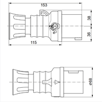 Spina mobile diritta industriale rossa 3p+n+t 16a trifase 380v ip44 gw60009h