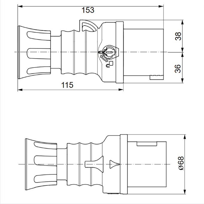 Spina mobile diritta industriale rossa 3p+n+t 16a trifase 380v ip44 gw60009h