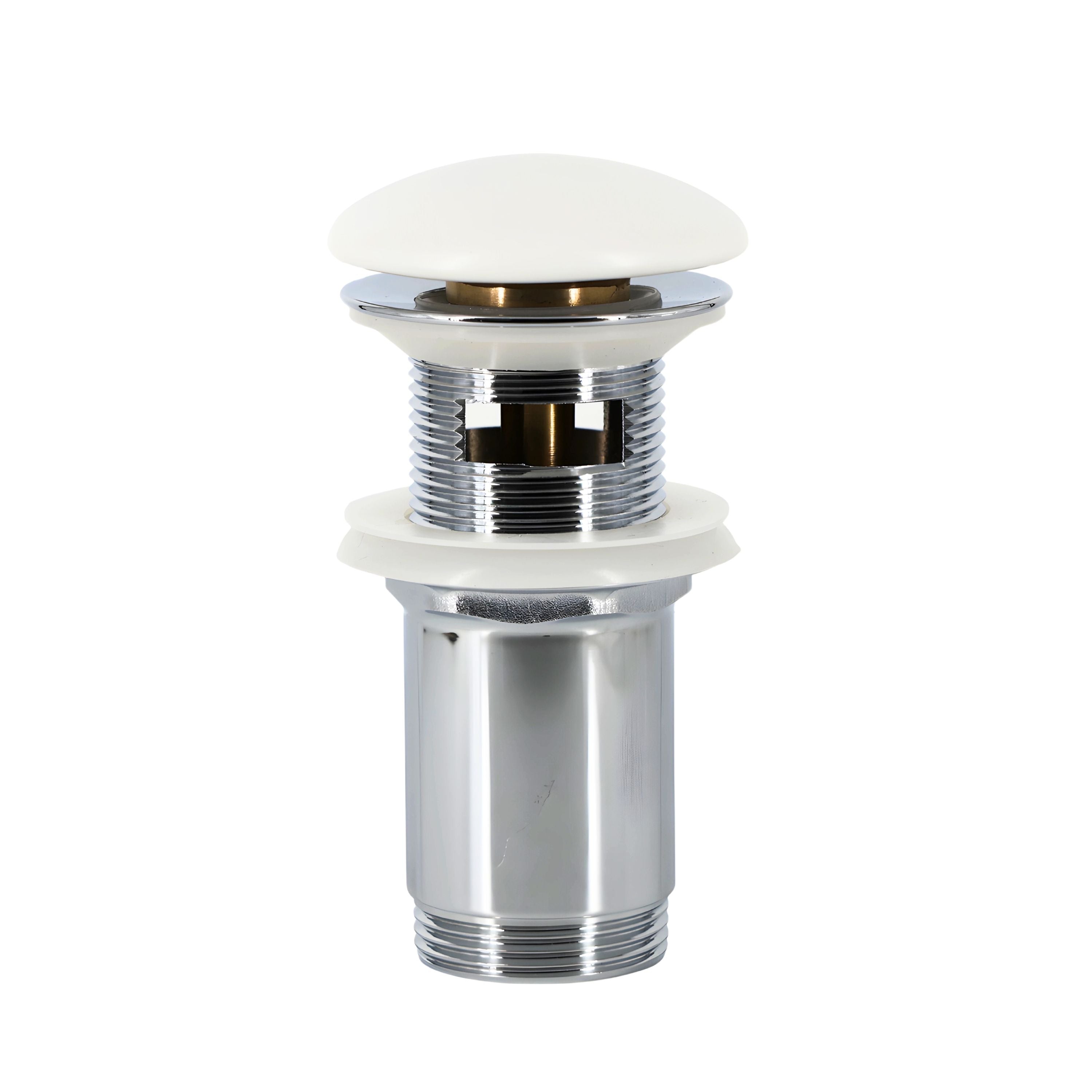 Piletta click clack 1.1/4 in ottone cromato ceramica bianca per lavabo bagno *** finitura- opaco, confezione 1