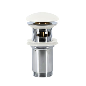 Piletta click clack 1.1/4 in ottone cromato ceramica bianca per lavabo bagno *** finitura- opaco, confezione 1