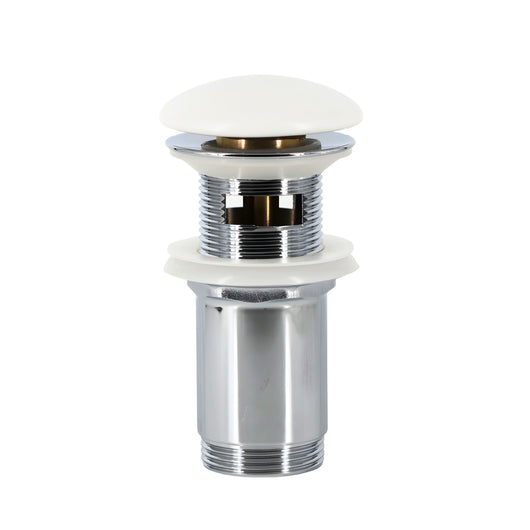 Piletta click clack 1.1/4 in ottone cromato ceramica bianca per lavabo bagno *** finitura- opaco, confezione 1