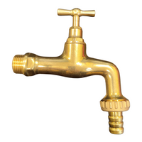 Rubinetto portagomma ottone lucido 1/2 pollice erogazione giardino esterno