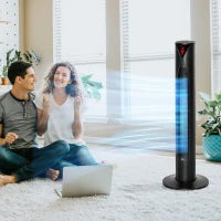 Ventilatore A Colonna Silenzioso Oscillazione 70° Timer 12h 4 Modalità 3 Velocità 45W 31.5 x 31.5 x 96 cm Nero