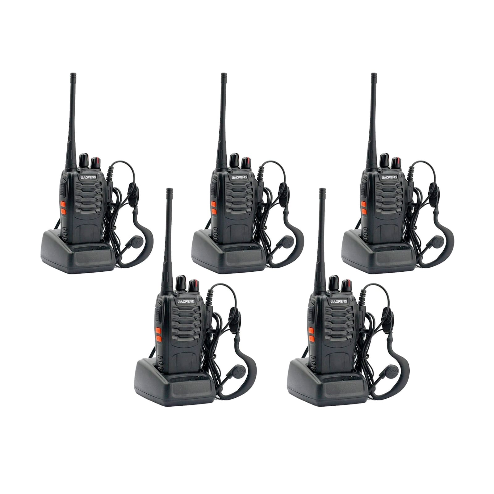 BAOFENG BF-888S UHF WALKIE TALKIES 400-470MHz RICETRASMITTENTE 5 PEZZI