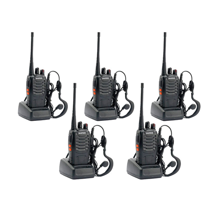 BAOFENG BF-888S UHF WALKIE TALKIES 400-470MHz RICETRASMITTENTE 5 PEZZI