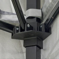 Gazebo Pieghevole Pop-Up con Borsa a Rotelle in Acciaio, Tessuto Oxford, Rete, 3.64x3.64x2.94m, Grigio