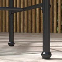 Set da Bar da 3 Pezzi con 1 Tavolo Alto Rotondo e 2 Sgabelli Rotondi con Poggiapiedi, per 2 Persone, Design Bohémien, in Metallo, Naturale