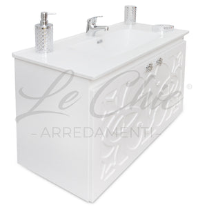 Mobile bagno moderno completo - 100 cm, Specchiera rettangolare led