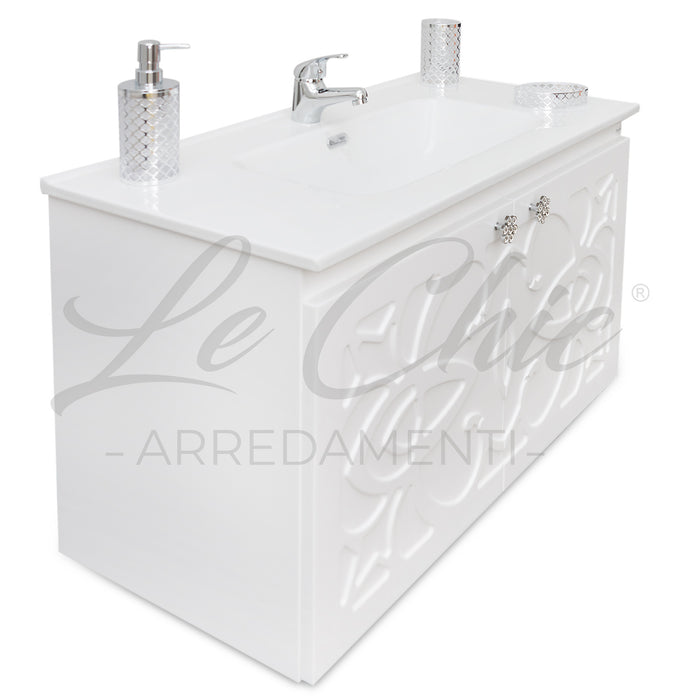 Mobile bagno moderno completo - 100 cm, Specchiera rettangolare led