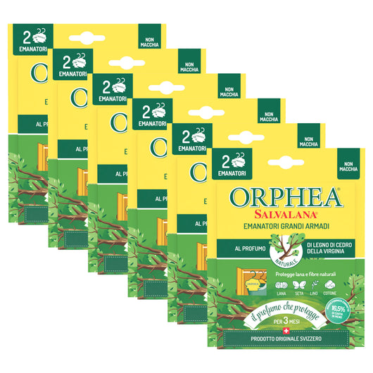 Salvalana, Emanatori Grandi Armadi, Agisce per 3 Mesi, 6 x 2 Diffusori, Legno di Cedro della Virginia, Orphea